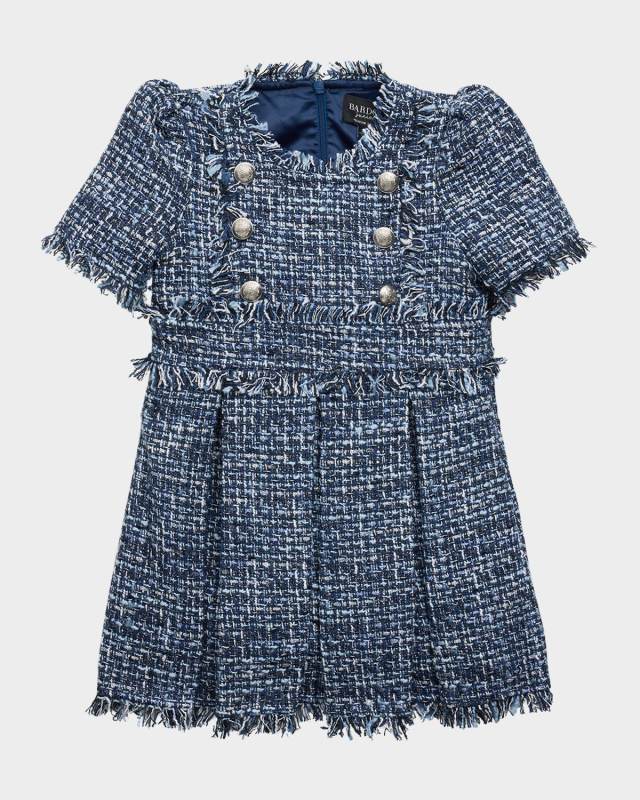 Girl's Elle Boucle Dress, Size 6M-